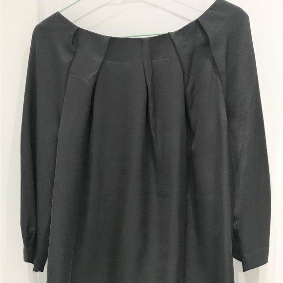 Talbots Women Black Pleated 3/4 Sleeve Blouse Tunic Size 16 - Picture 5 of 6